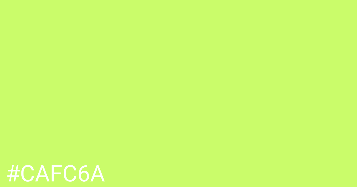 Hex color #cafc6a graphic