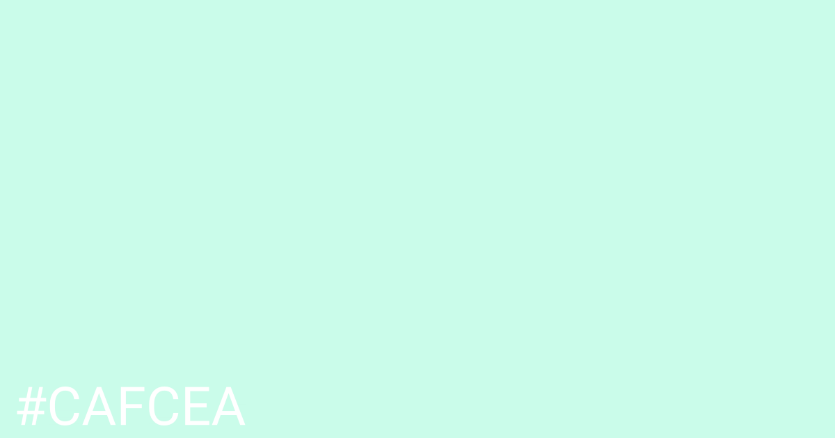 Hex color #cafcea graphic