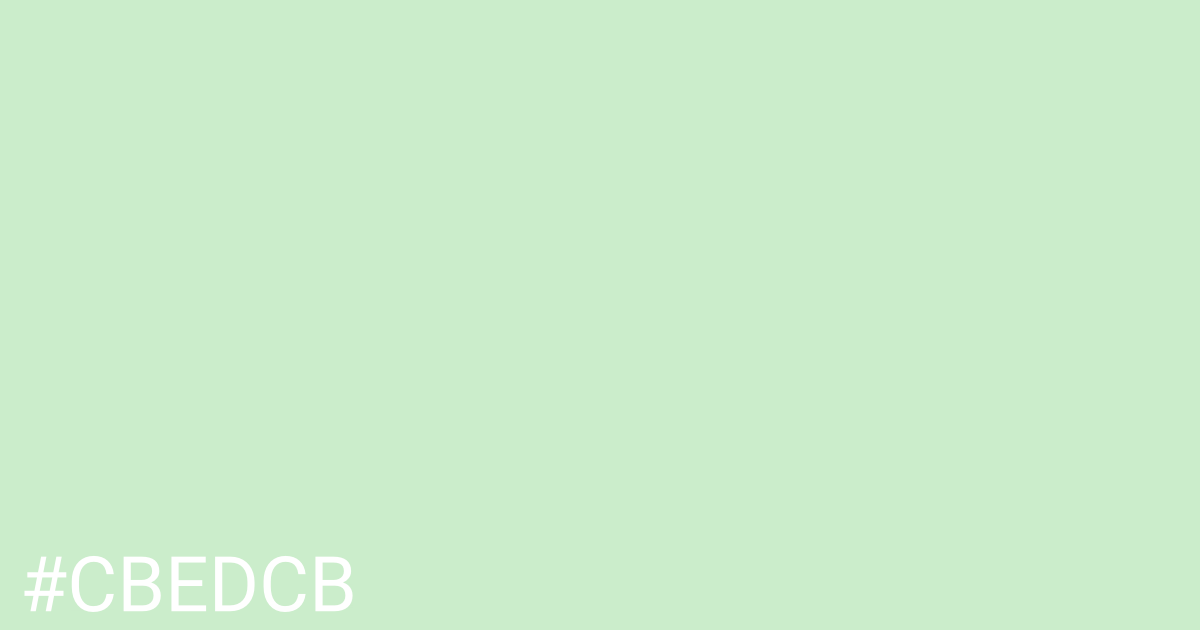 Hex color #cbedcb graphic