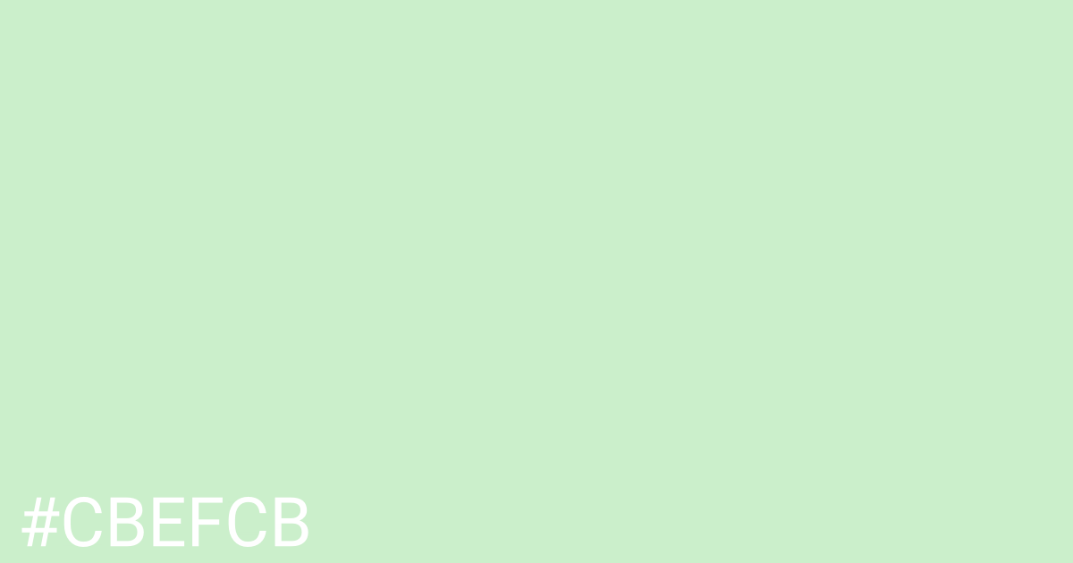 Hex color #cbefcb graphic