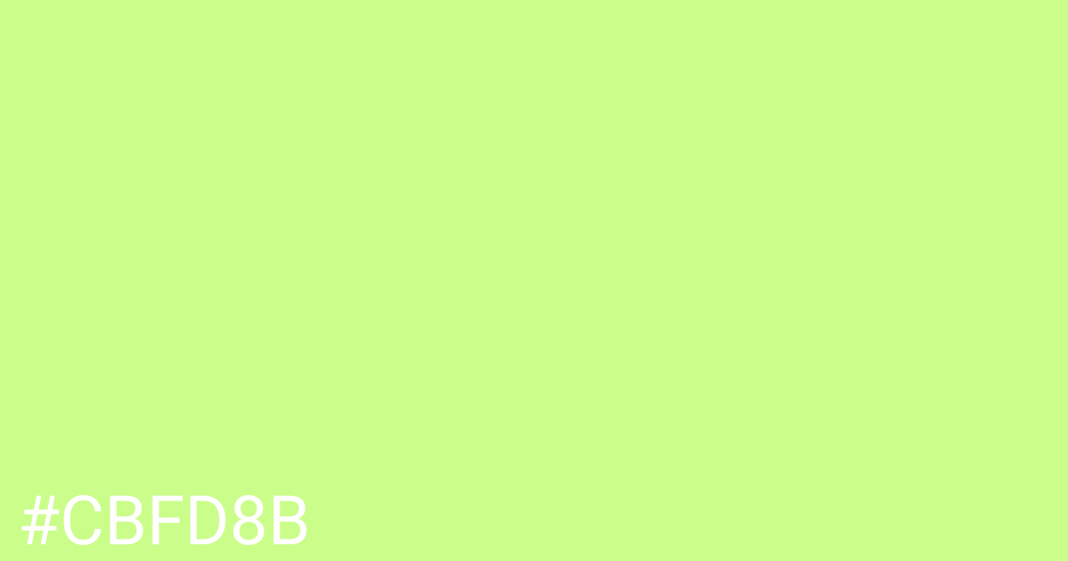 Hex color #cbfd8b graphic