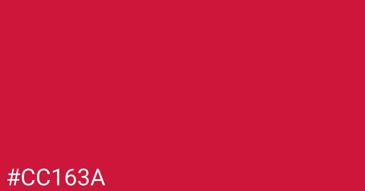 Hex color #cc163a graphic