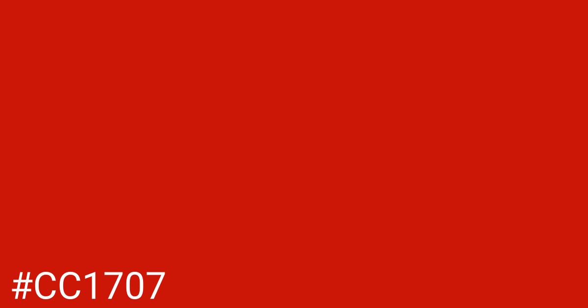 Hex color #cc1707 graphic