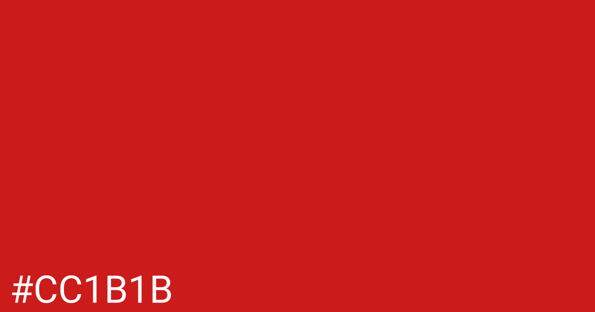 Hex color #cc1b1b graphic