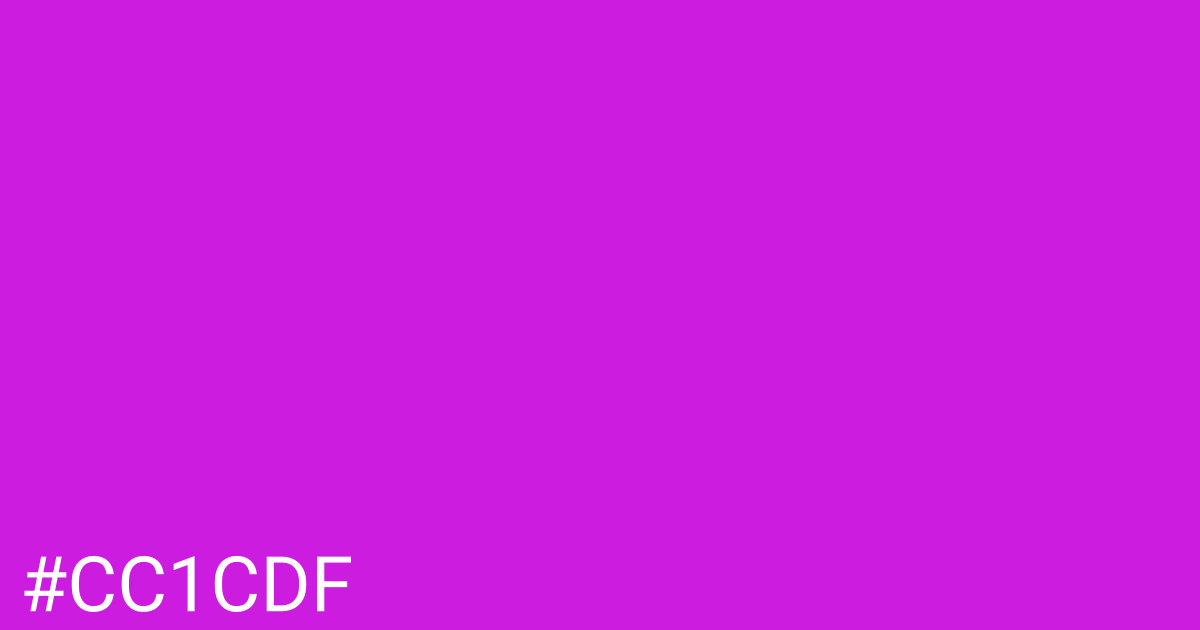 Hex color #cc1cdf graphic