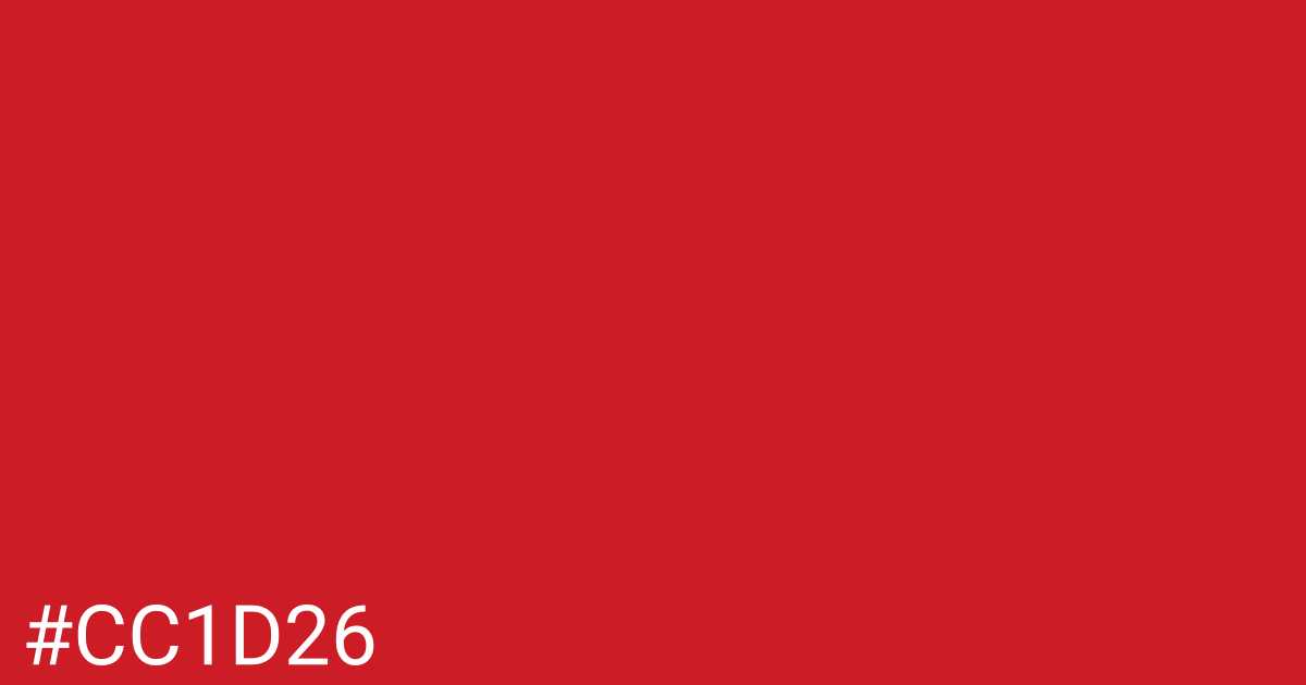 Hex color #cc1d26 graphic