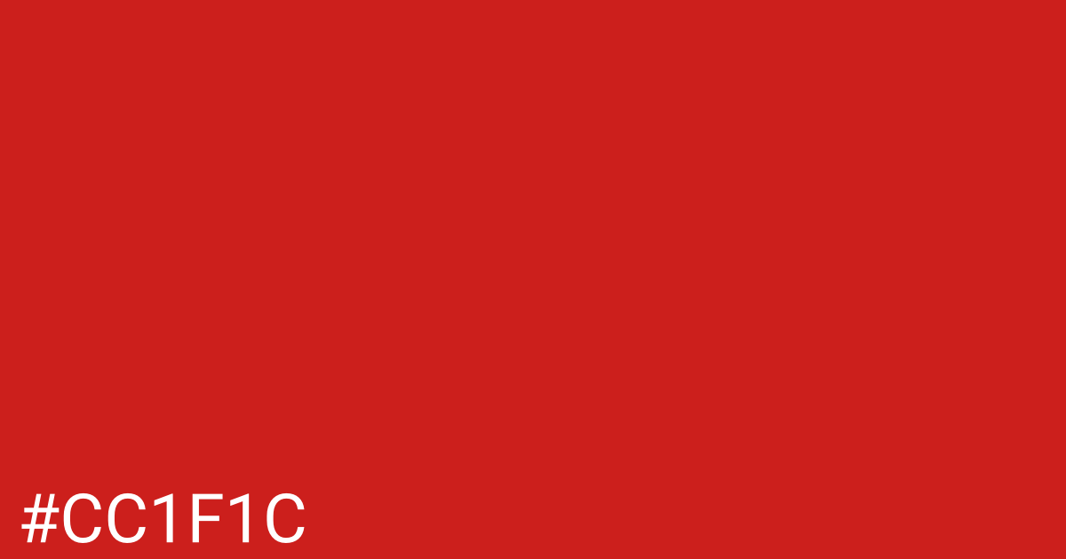 Hex color #cc1f1c graphic