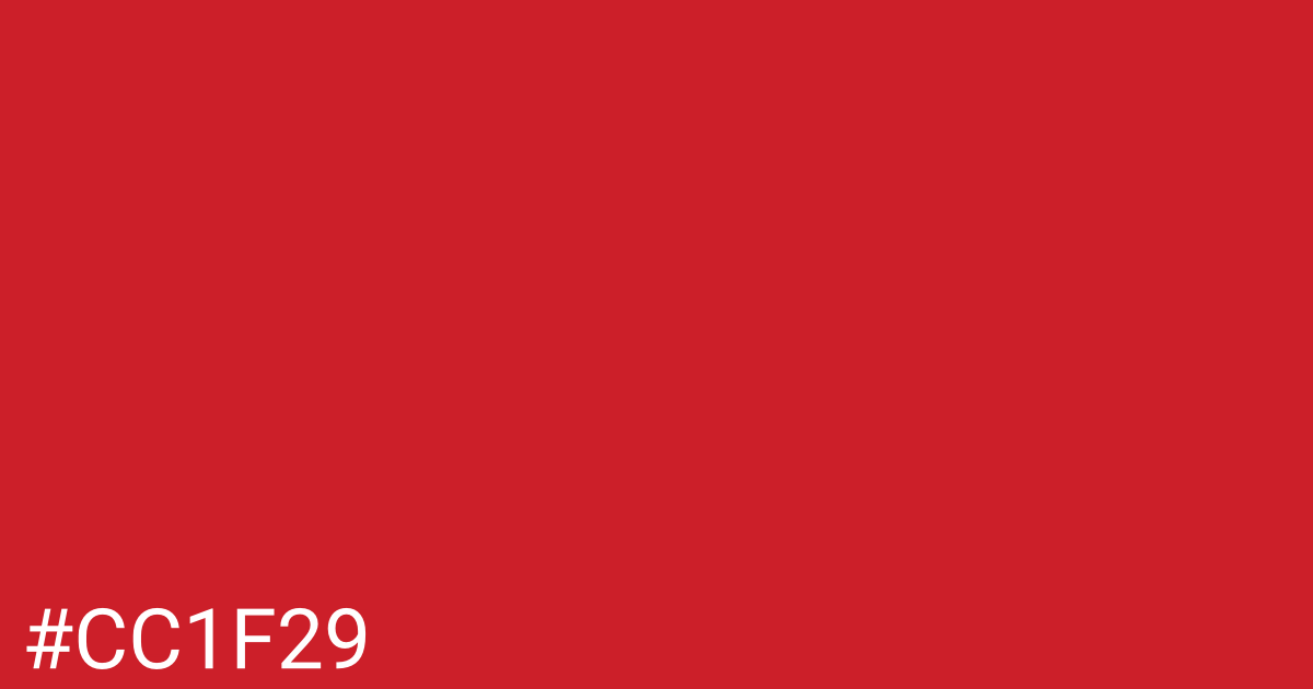 Hex color #cc1f29 graphic