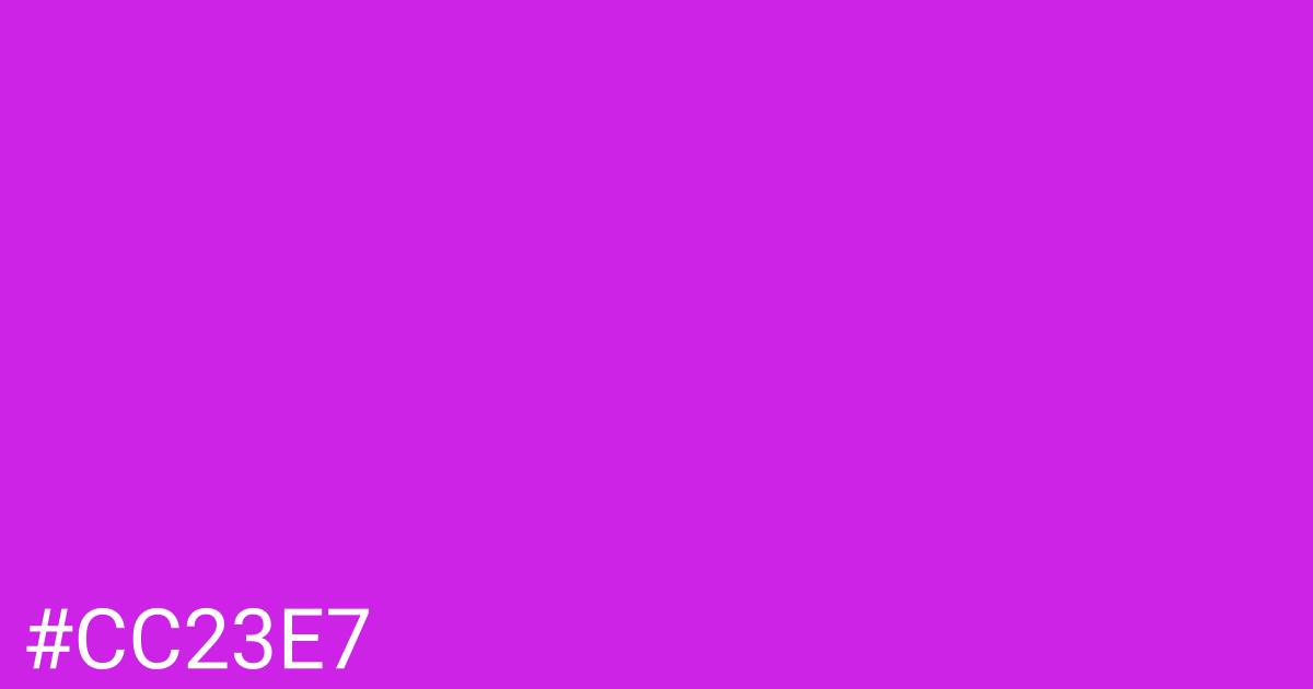 Hex color #cc23e7 graphic