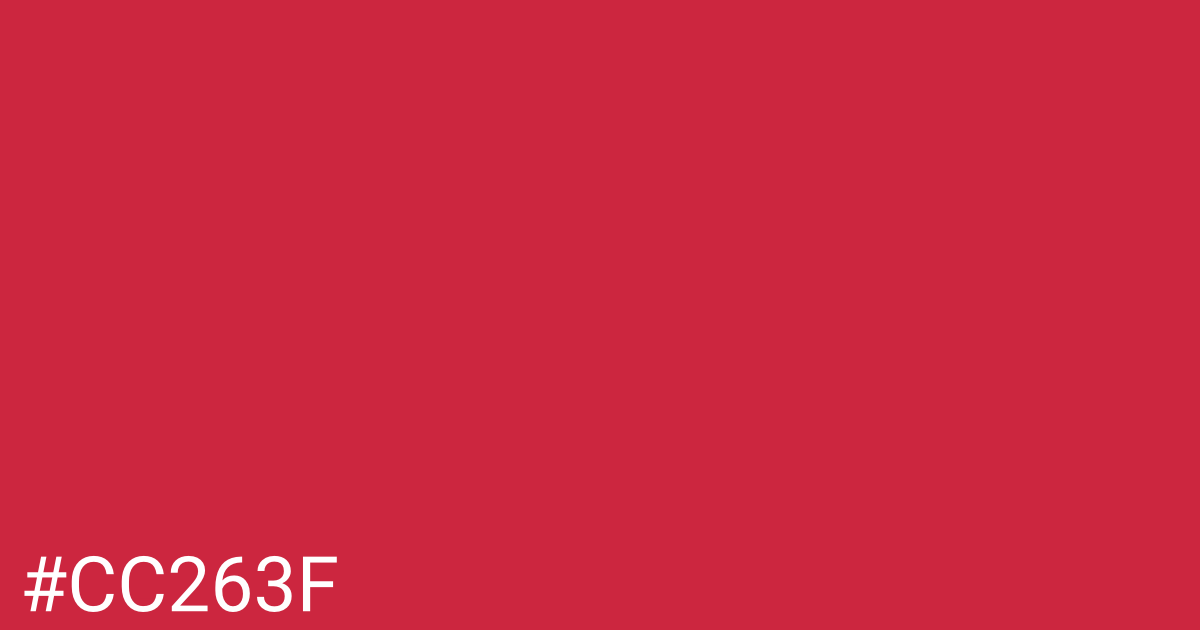 Hex color #cc263f graphic