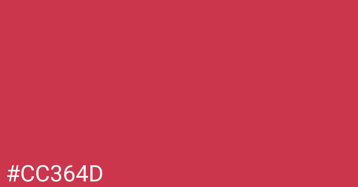 Hex color #cc364d graphic