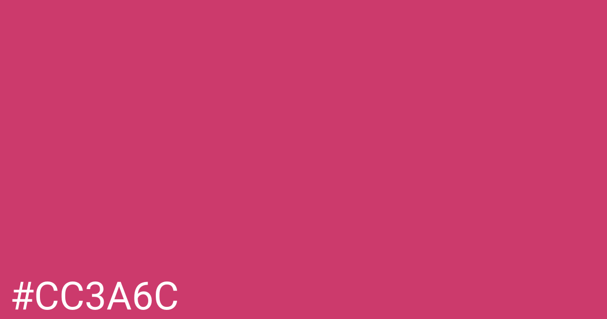 Hex color #cc3a6c graphic