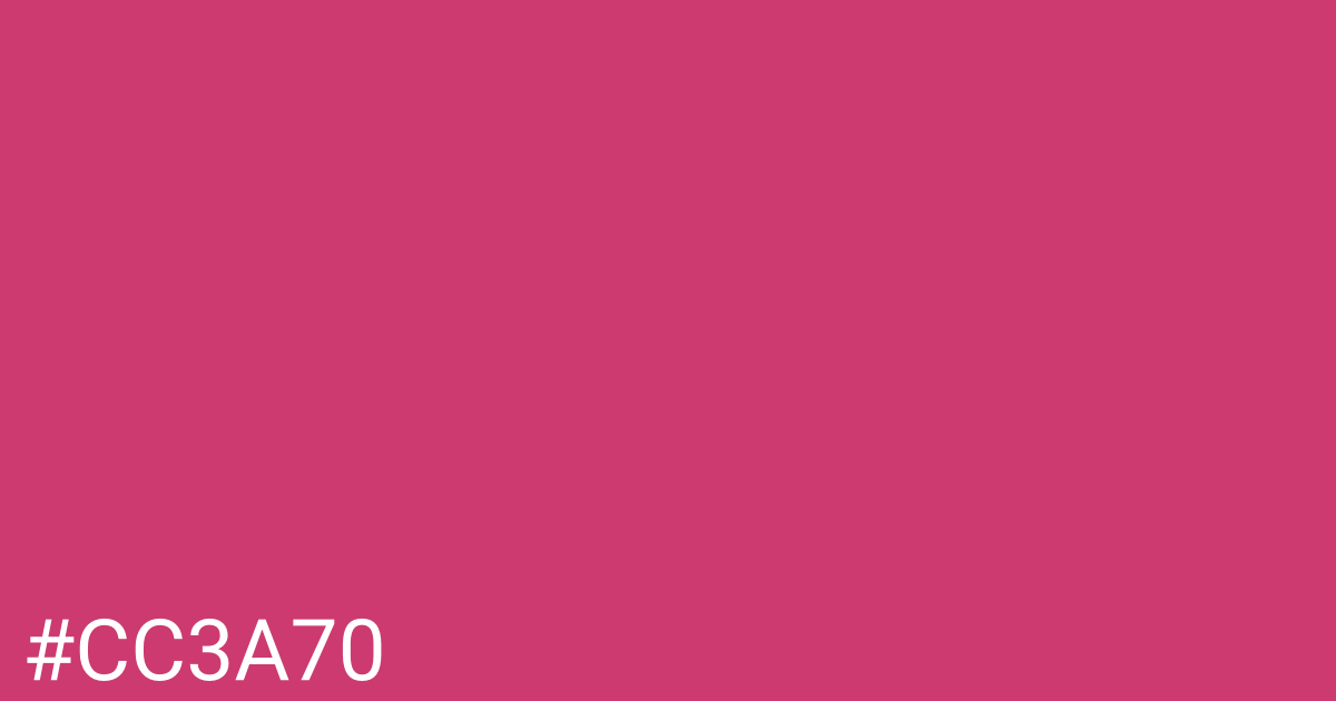 Hex color #cc3a70 graphic