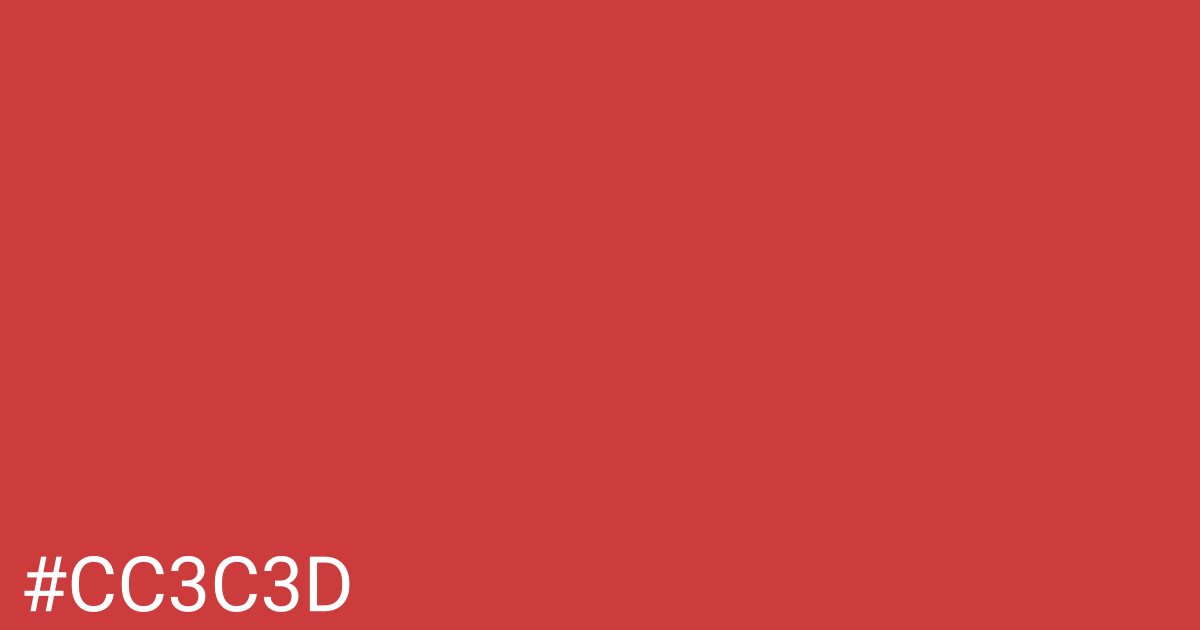 Hex color #cc3c3d graphic