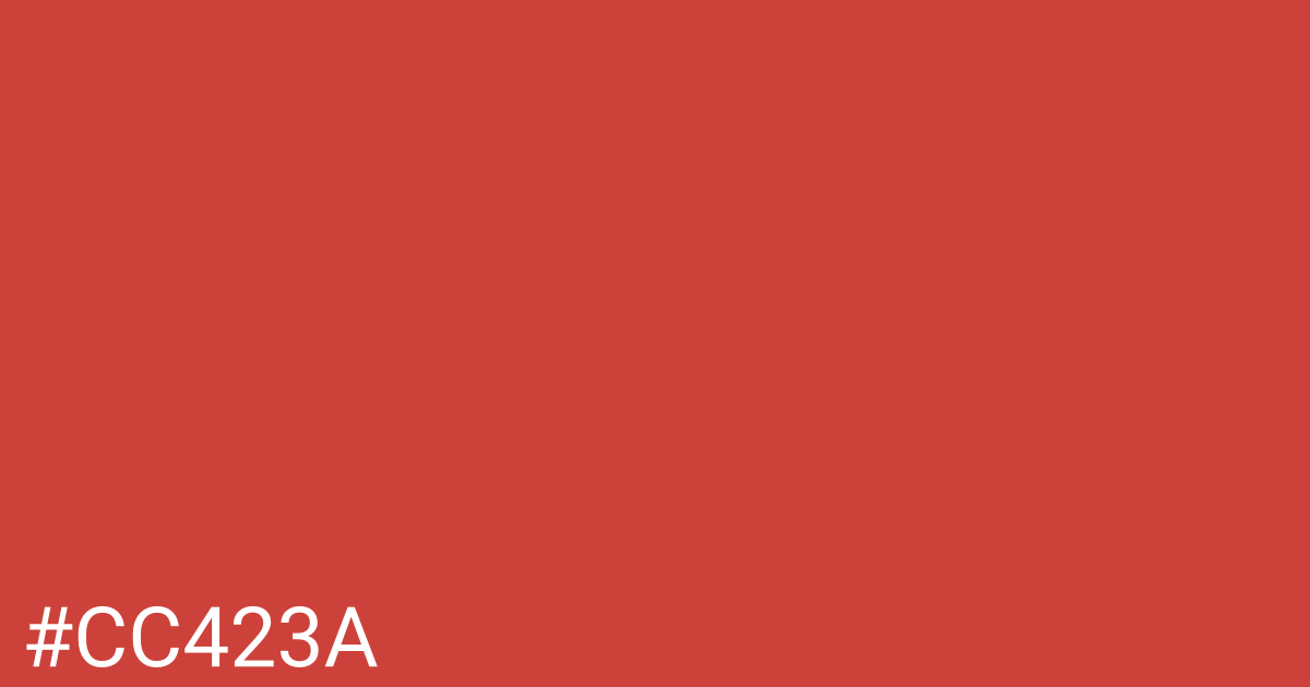 Hex color #cc423a graphic