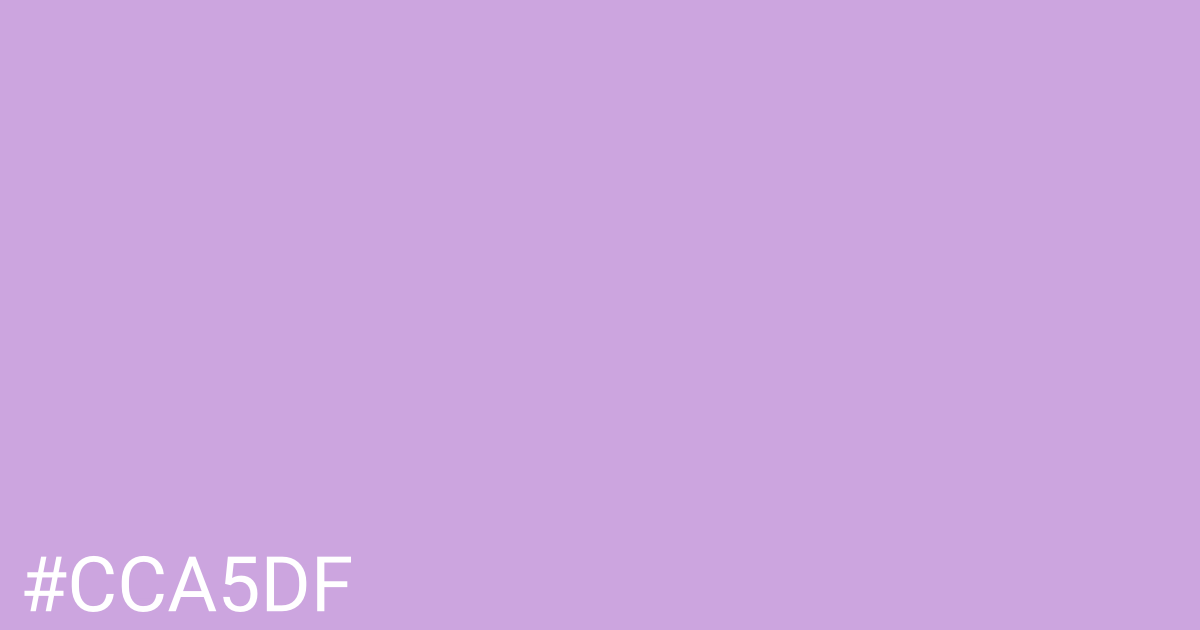 Hex color #cca5df graphic
