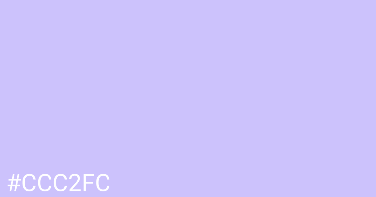 Hex color #ccc2fc graphic