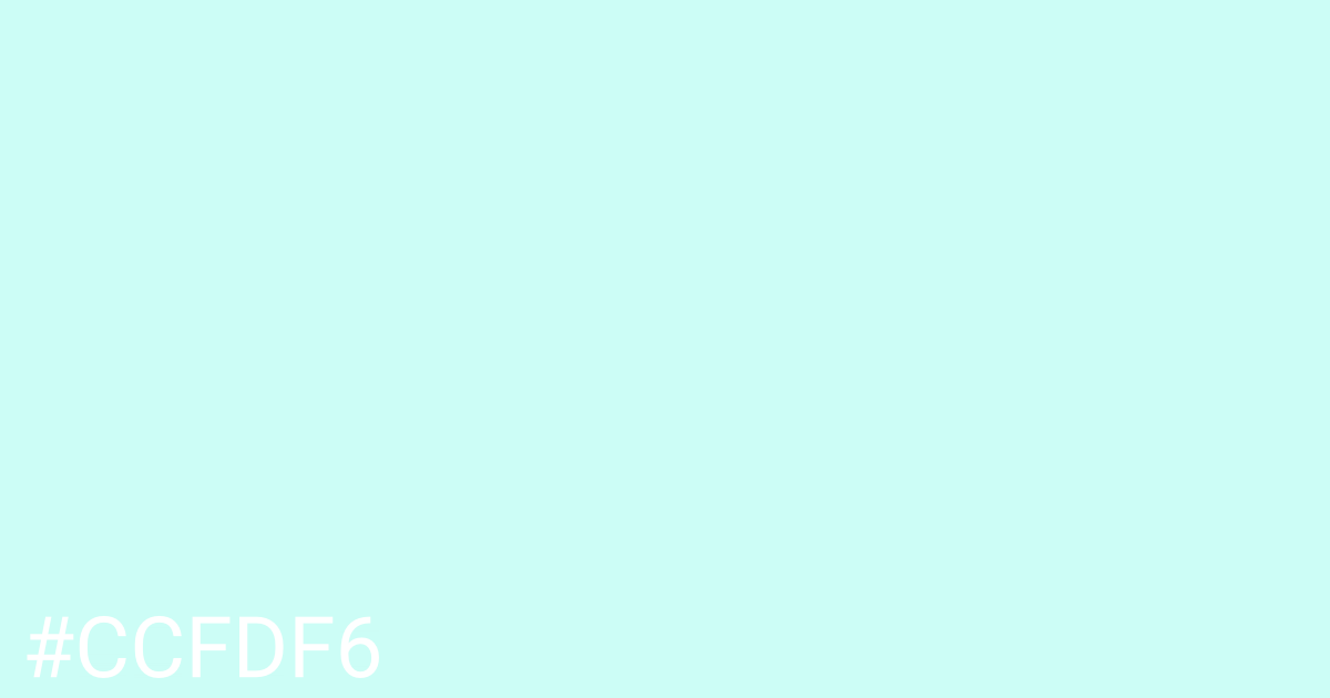 Hex color #ccfdf6 graphic