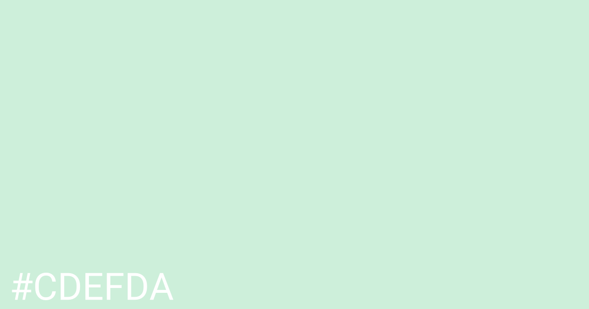 Hex color #cdefda graphic