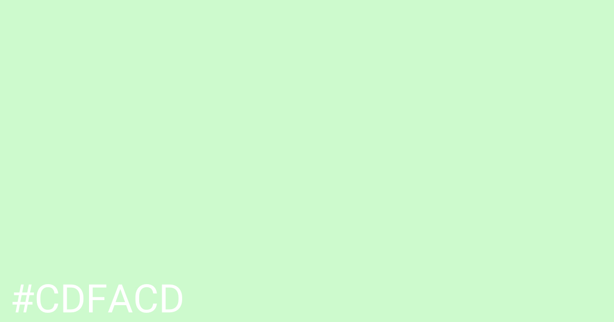Hex color #cdfacd graphic