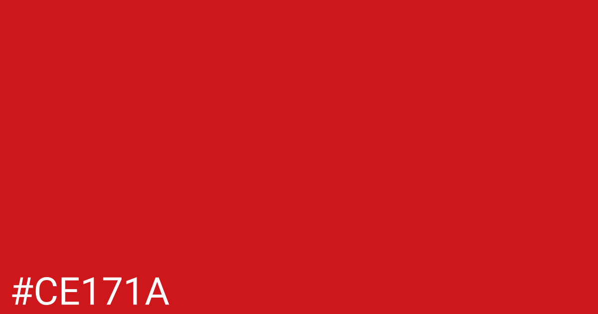 Hex color #ce171a graphic