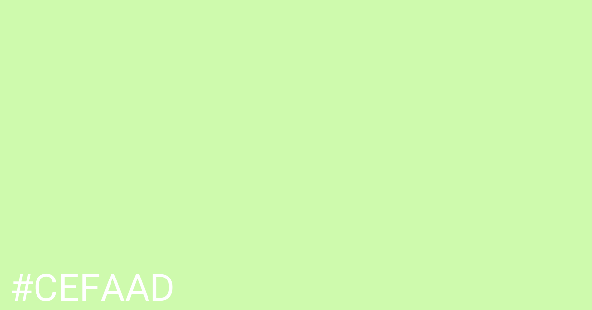 Hex color #cefaad graphic