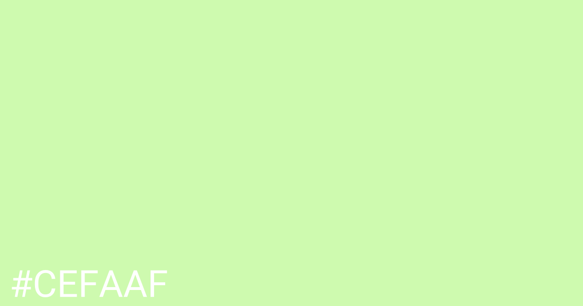 Hex color #cefaaf graphic