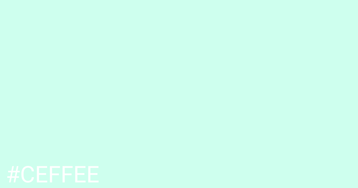 Hex color #ceffee graphic