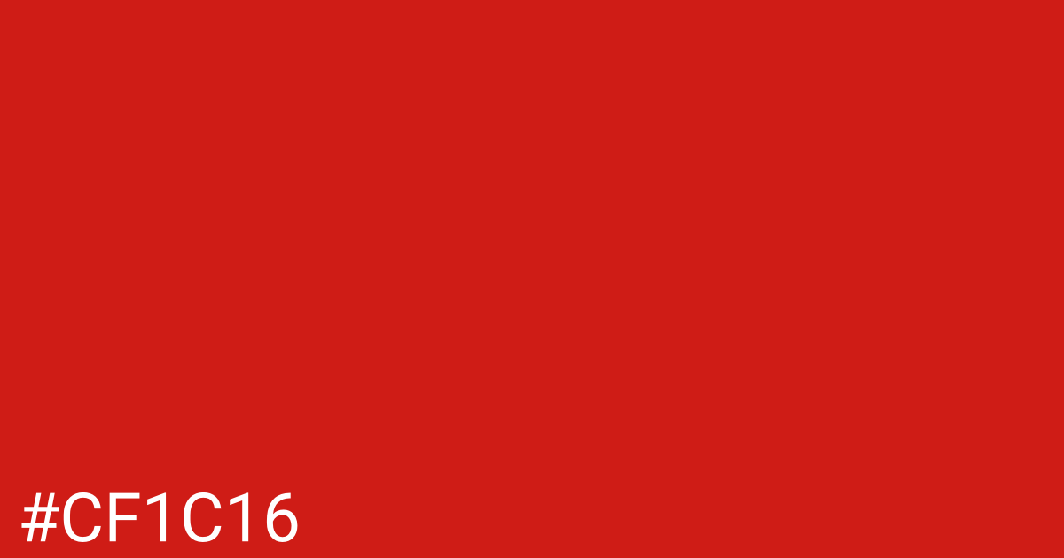 Hex color #cf1c16 graphic