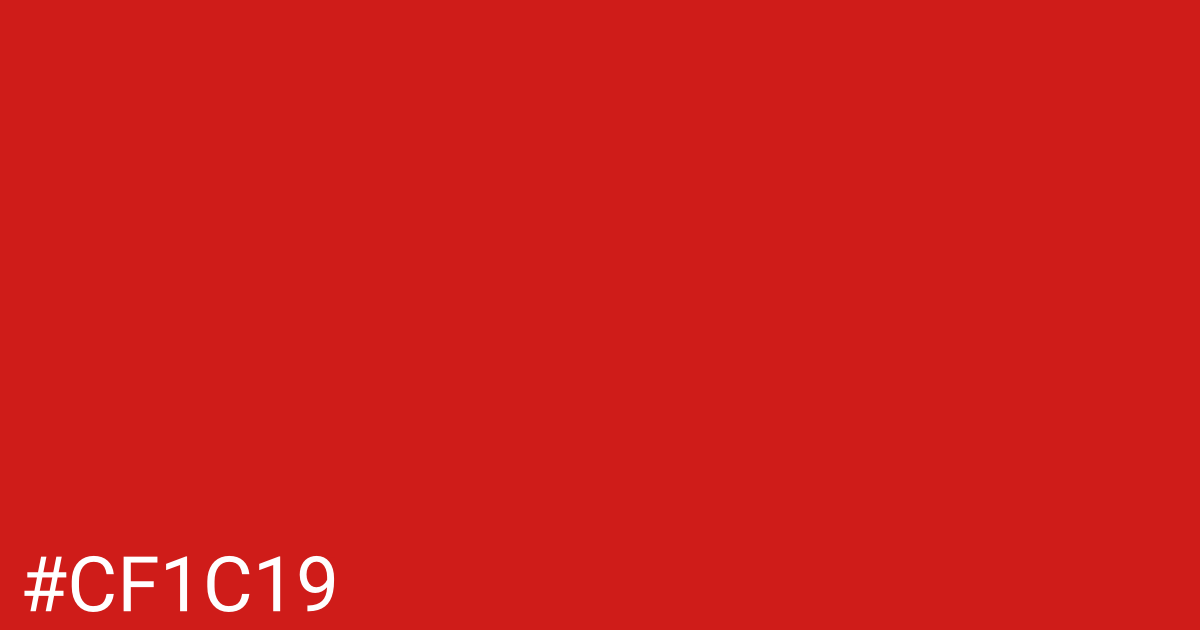 Hex color #cf1c19 graphic