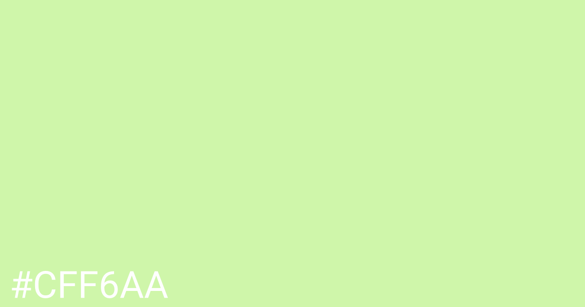 Hex color #cff6aa graphic