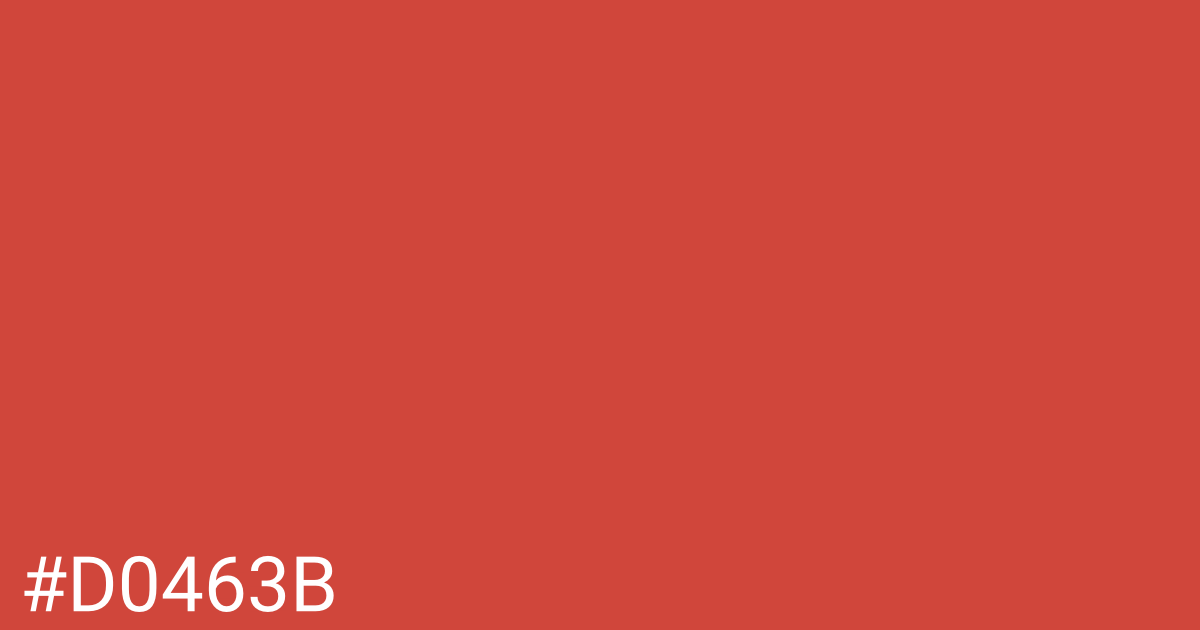 Hex color #d0463b graphic