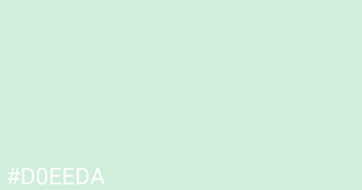 Hex color #d0eeda graphic