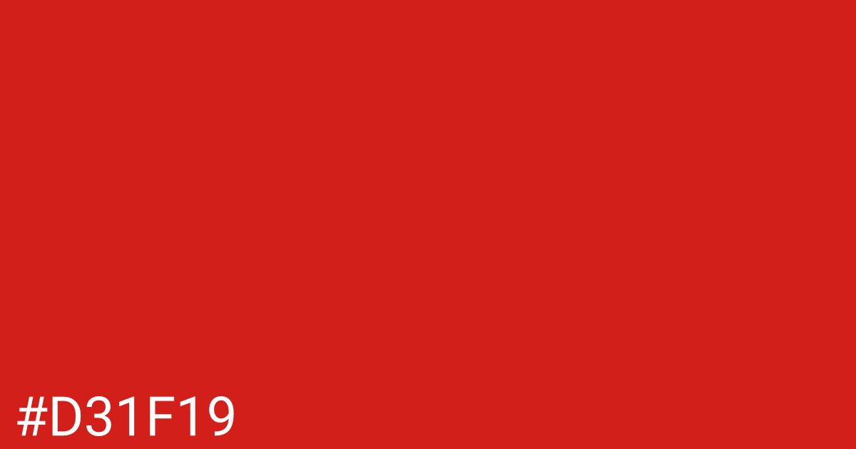 Hex color #d31f19 graphic