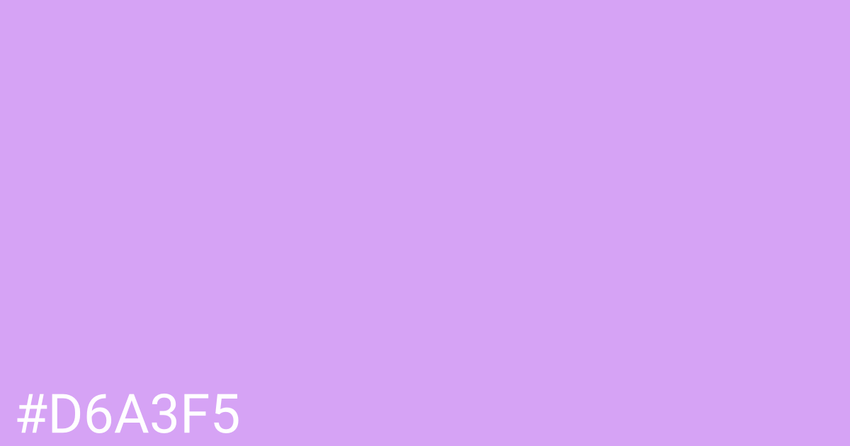 Hex color #d6a3f5 graphic