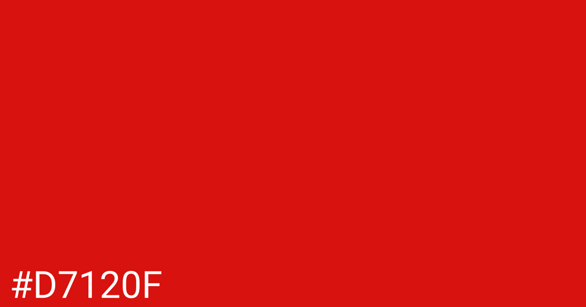 Hex color #d7120f graphic
