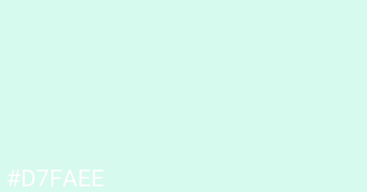 Hex color #d7faee graphic