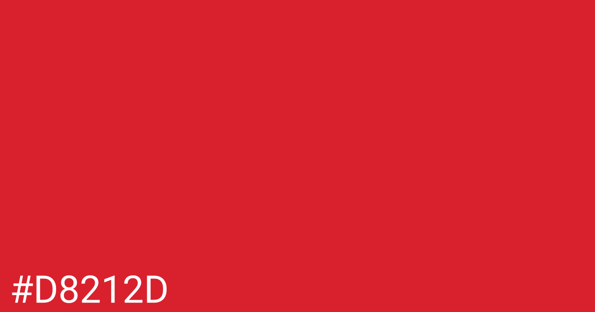 Hex color #d8212d graphic