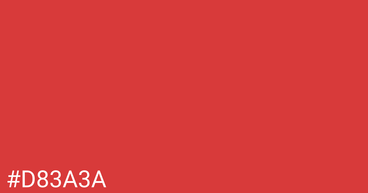 Hex color #d83a3a graphic