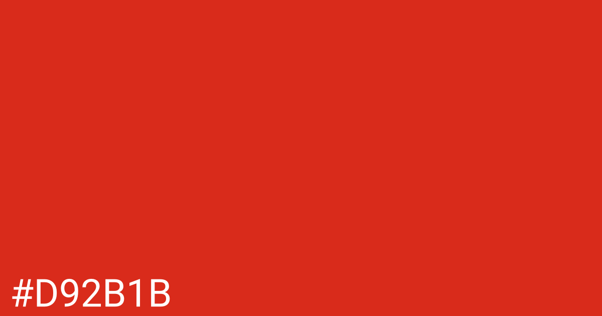 Hex color #d92b1b graphic