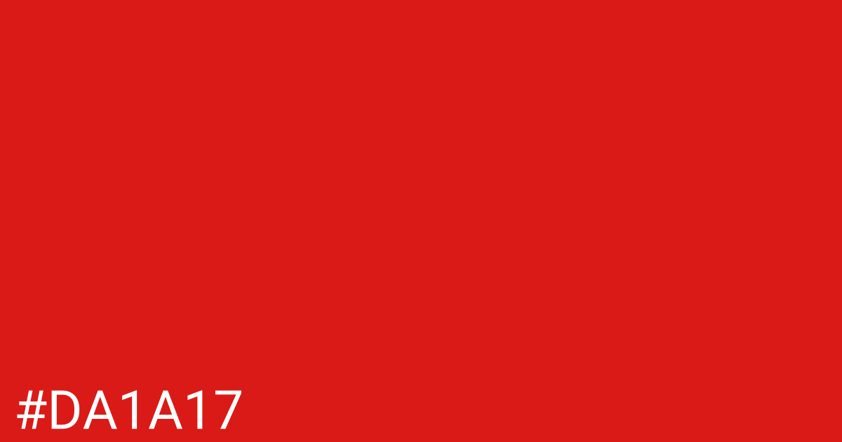 Hex color #da1a17 graphic