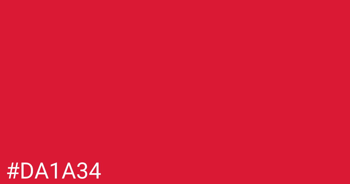 Hex color #da1a34 graphic