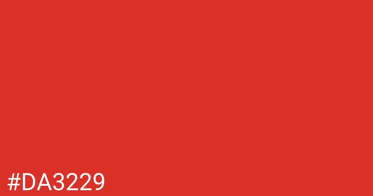 Hex color #da3229 graphic
