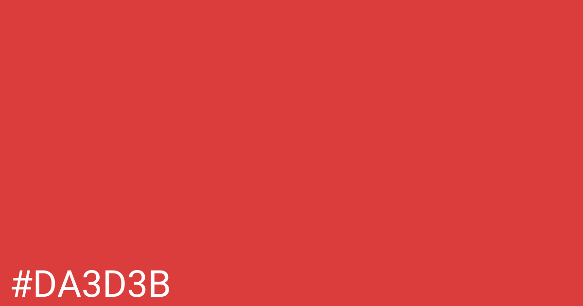 Hex color #da3d3b graphic