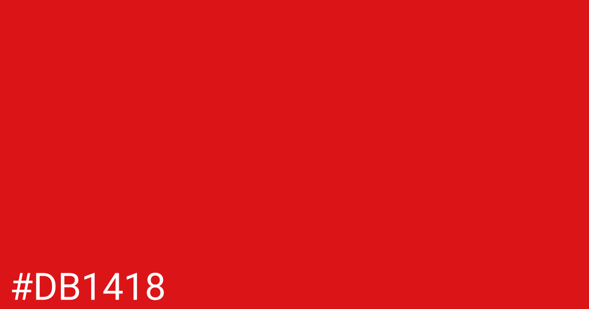 Hex color #db1418 graphic