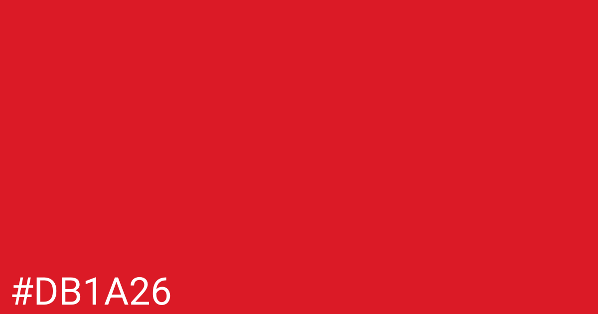 Hex color #db1a26 graphic