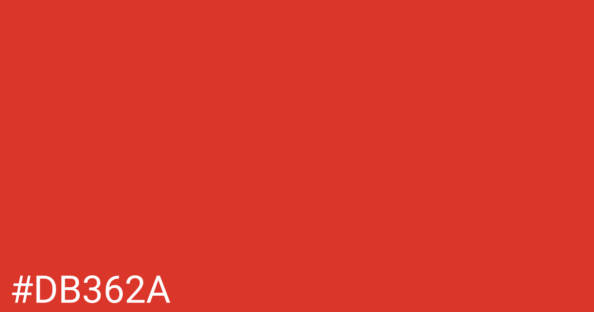 Hex color #db362a graphic