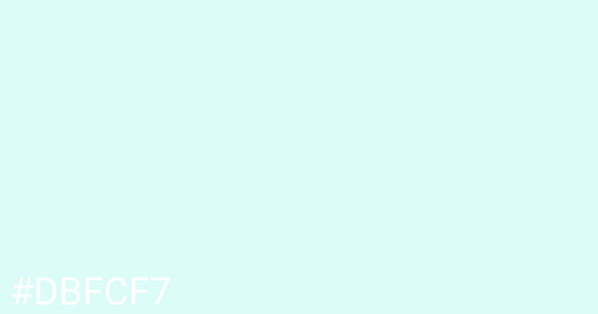 Hex color #dbfcf7 graphic