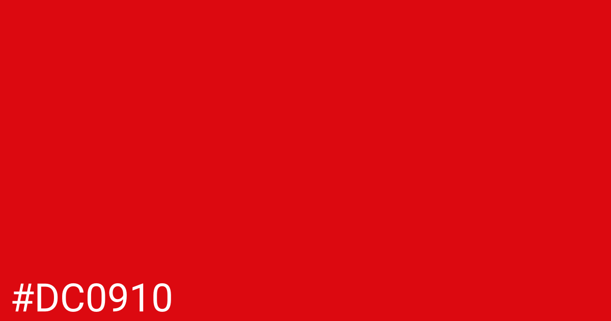 Hex color #dc0910 graphic