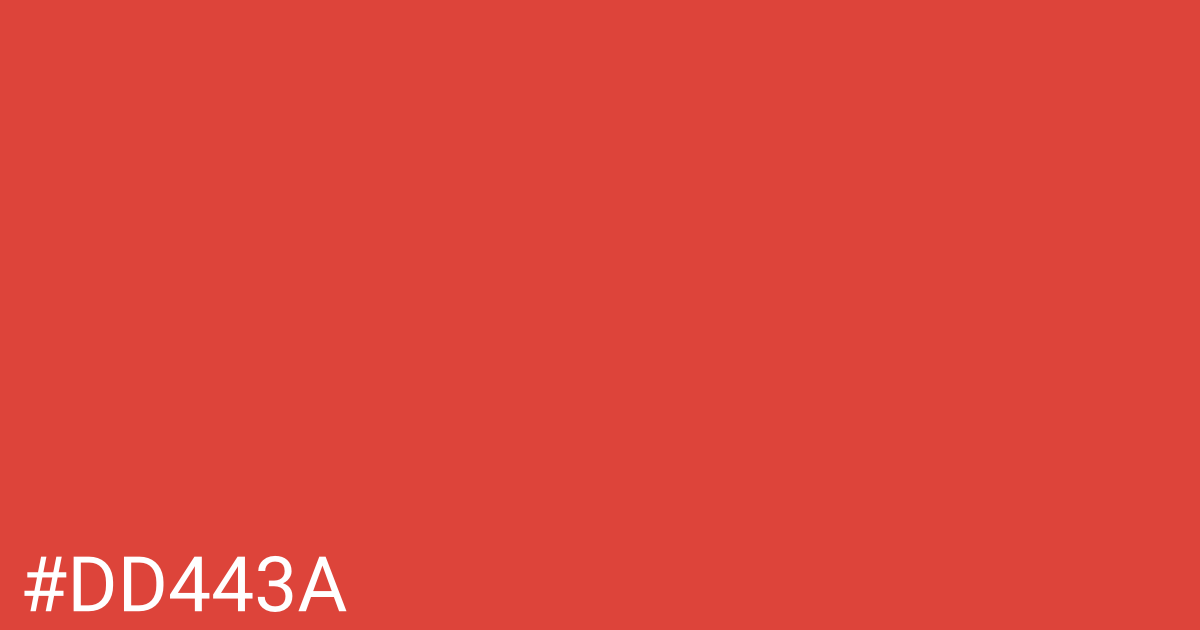 Hex color #dd443a graphic